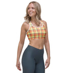 Sports Bra Claystone and Morning Mist Plaid - Scottish Squares