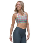 Sports Bra Vista Blue and Turkish Rose Plaid