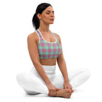 Sports Bra Vista Blue and Turkish Rose Plaid