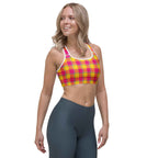 Sports Bra Corn and Razzmatazz Plaid