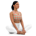 Sports Bra Spring Rain and Persimmon Plaid