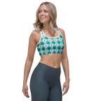 Sports Bra Cervical Cancer Awareness Plaid, Teal Ribbon, Supportive Gift - Scottish Squares