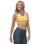 Sports Bra Kidney Cancer Awareness Plaid, Orange Ribbon, Supportive Gift - Scottish Squares