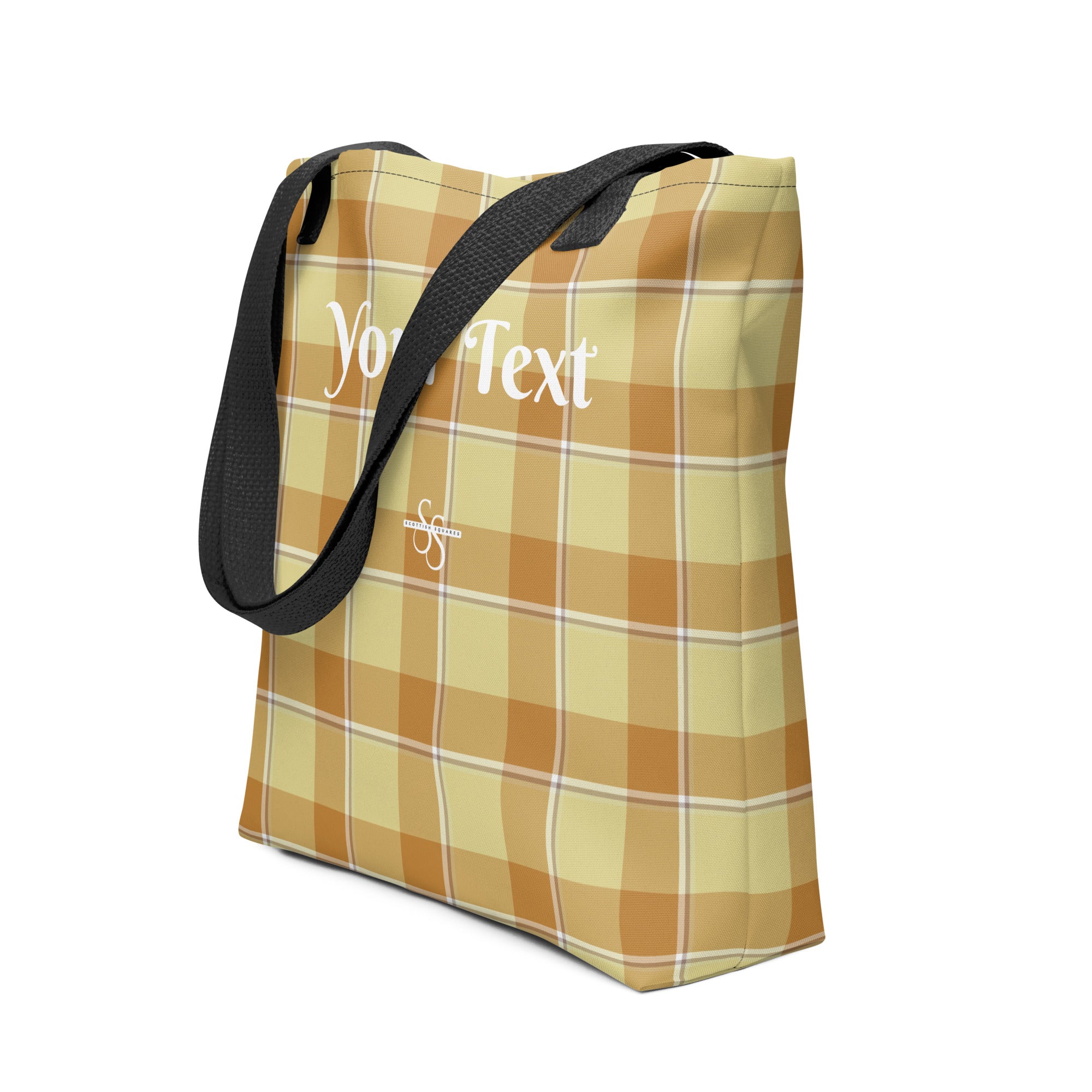 Personalized Zombie and Copper Plaid Tote Bag - Scottish Squares