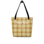 Personalized Zombie and Copper Plaid Tote Bag - Scottish Squares