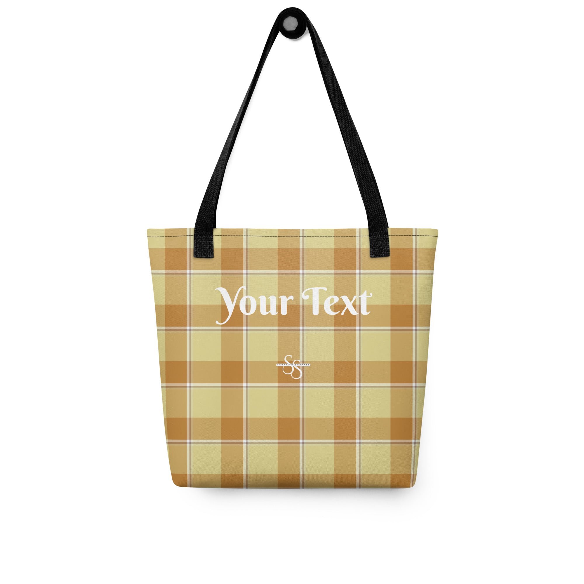 Personalized Zombie and Copper Plaid Tote Bag - Scottish Squares