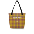 Personalized Potters Clay and Pizza Plaid Tote Bag - Scottish Squares