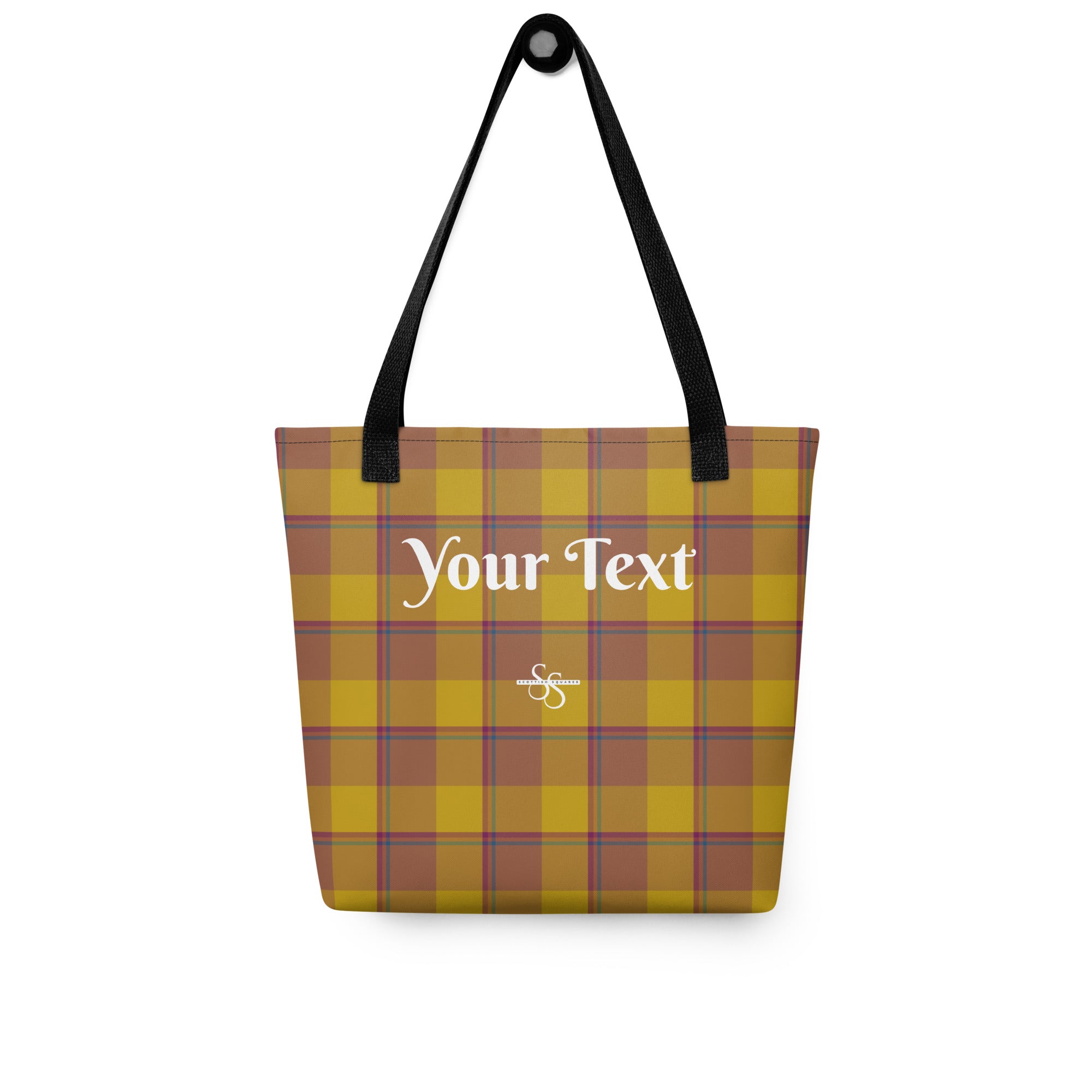 Personalized Potters Clay and Pizza Plaid Tote Bag - Scottish Squares