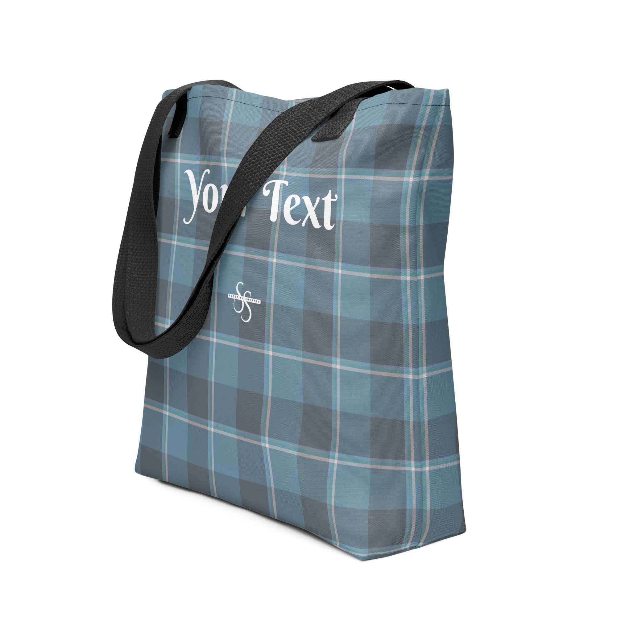 Personalized Hoki and Shuttle Gray Plaid Tote Bag - Scottish Squares