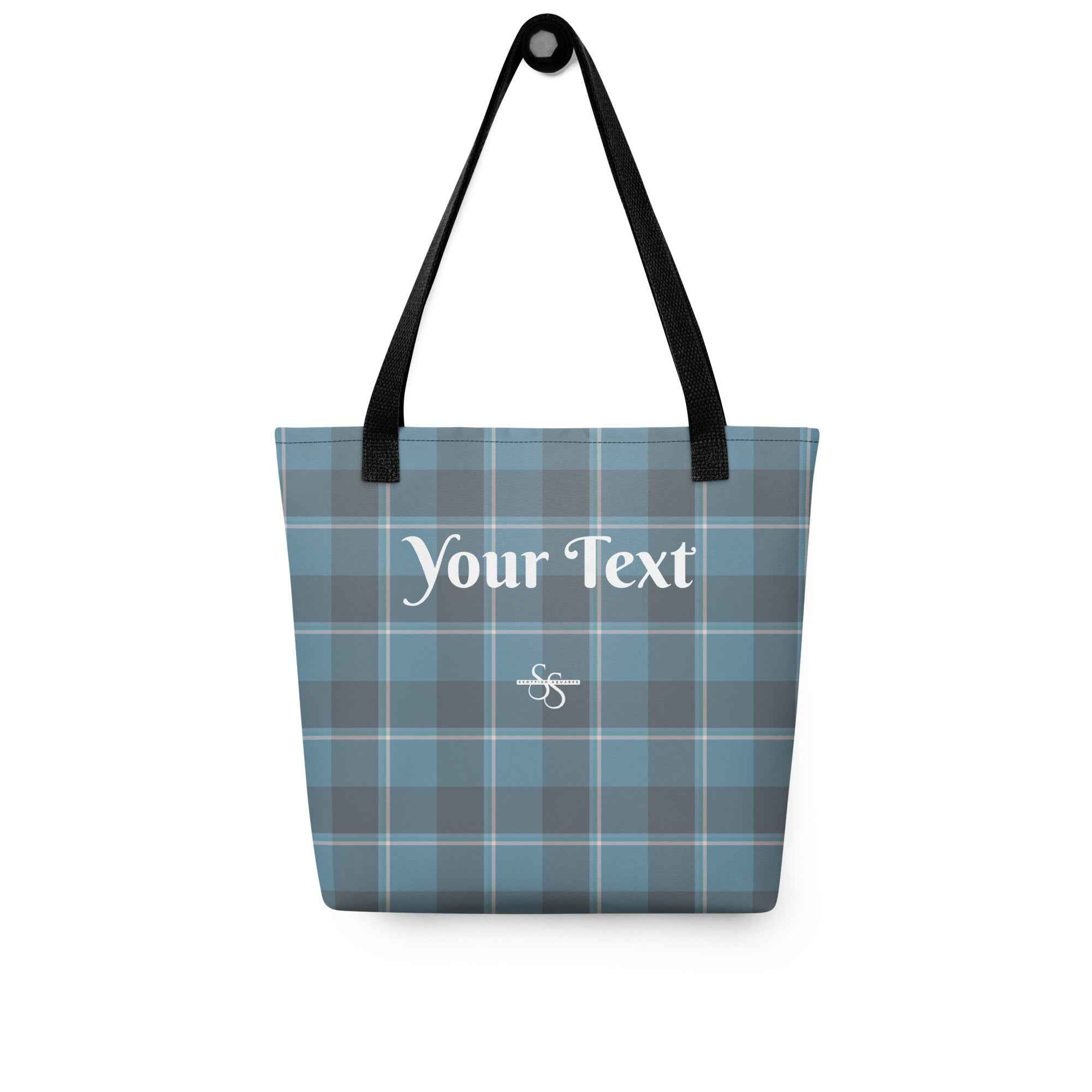 Personalized Hoki and Shuttle Gray Plaid Tote Bag - Scottish Squares