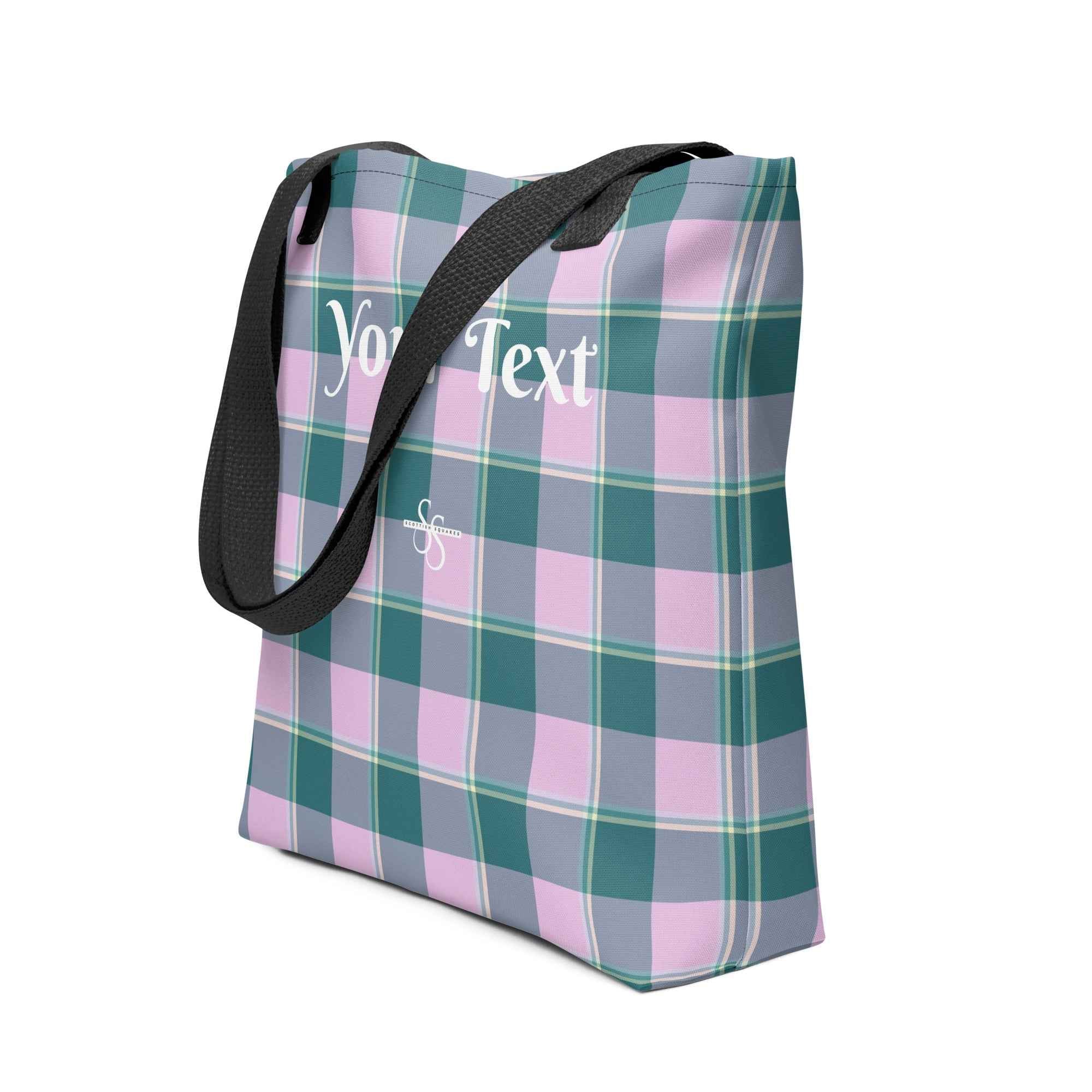 Personalized Ming and Melanie Plaid Tote Bag - Scottish Squares