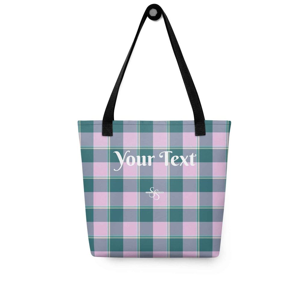 Personalized Ming and Melanie Plaid Tote Bag - Scottish Squares