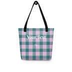 Personalized Ming and Melanie Plaid Tote Bag - Scottish Squares