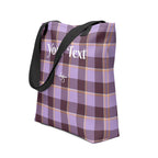 Personalized Light Wisteria and Livid Brown Plaid Tote Bag - Scottish Squares