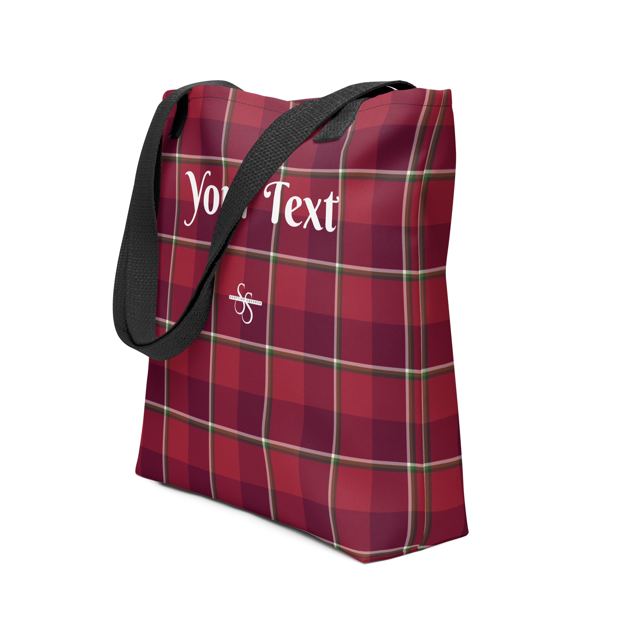 Personalized Old Brick and Cab Sav Tote Bag - Scottish Squares