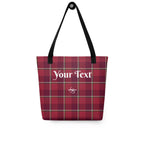Personalized Old Brick and Cab Sav Tote Bag - Scottish Squares