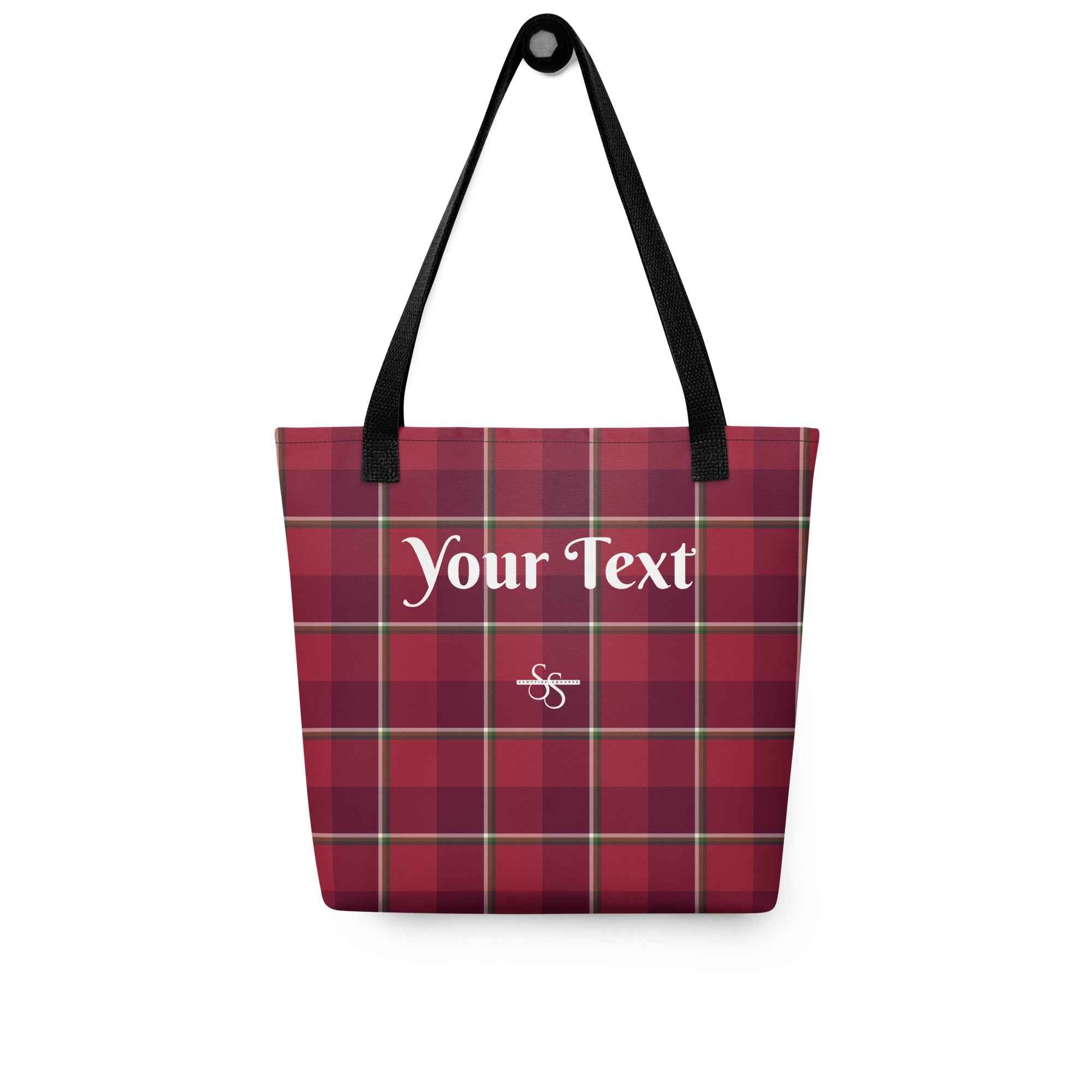 Personalized Old Brick and Cab Sav Tote Bag - Scottish Squares