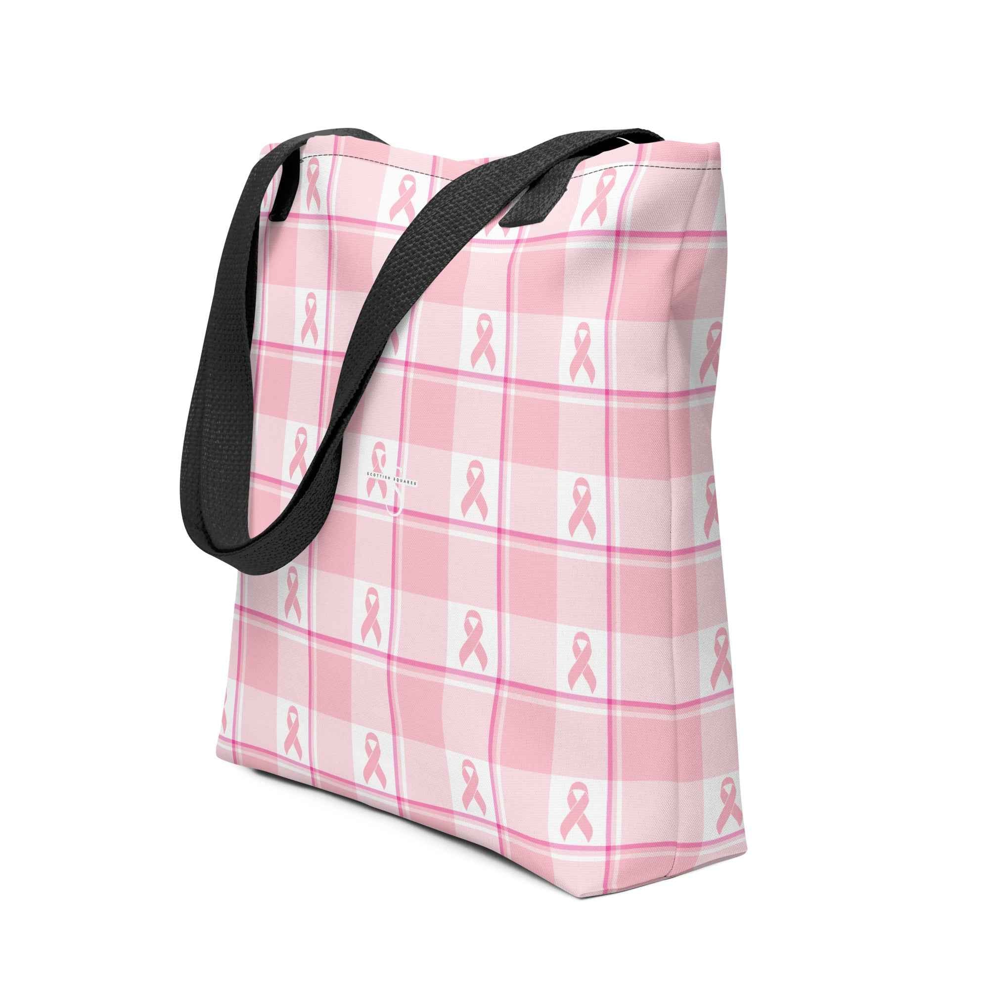 Tote Bag Breast Cancer Awareness Plaid - Scottish Squares