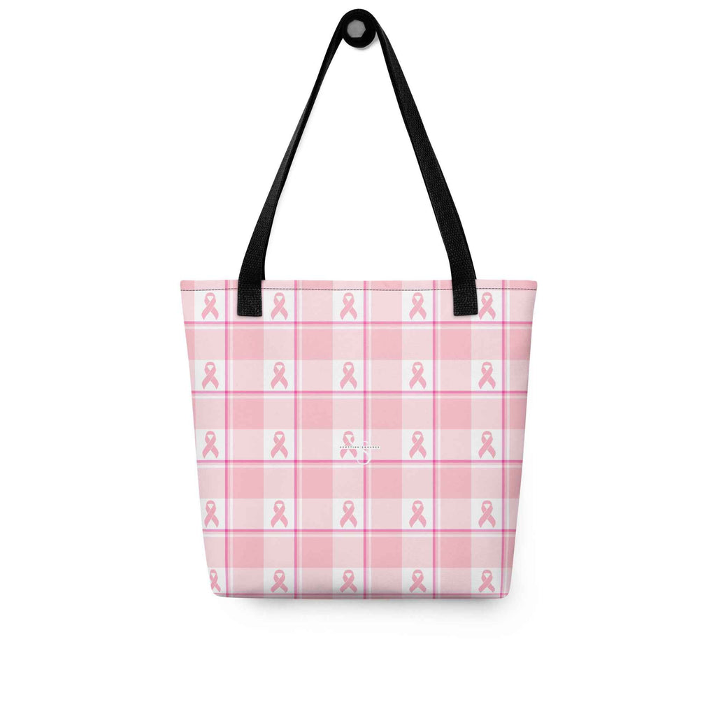 Tote Bag Breast Cancer Awareness Plaid - Scottish Squares