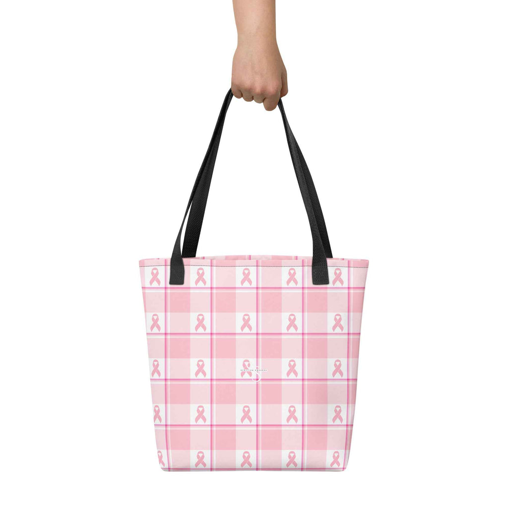 Tote Bag Breast Cancer Awareness Plaid - Scottish Squares