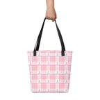 Tote Bag Breast Cancer Awareness Plaid - Scottish Squares