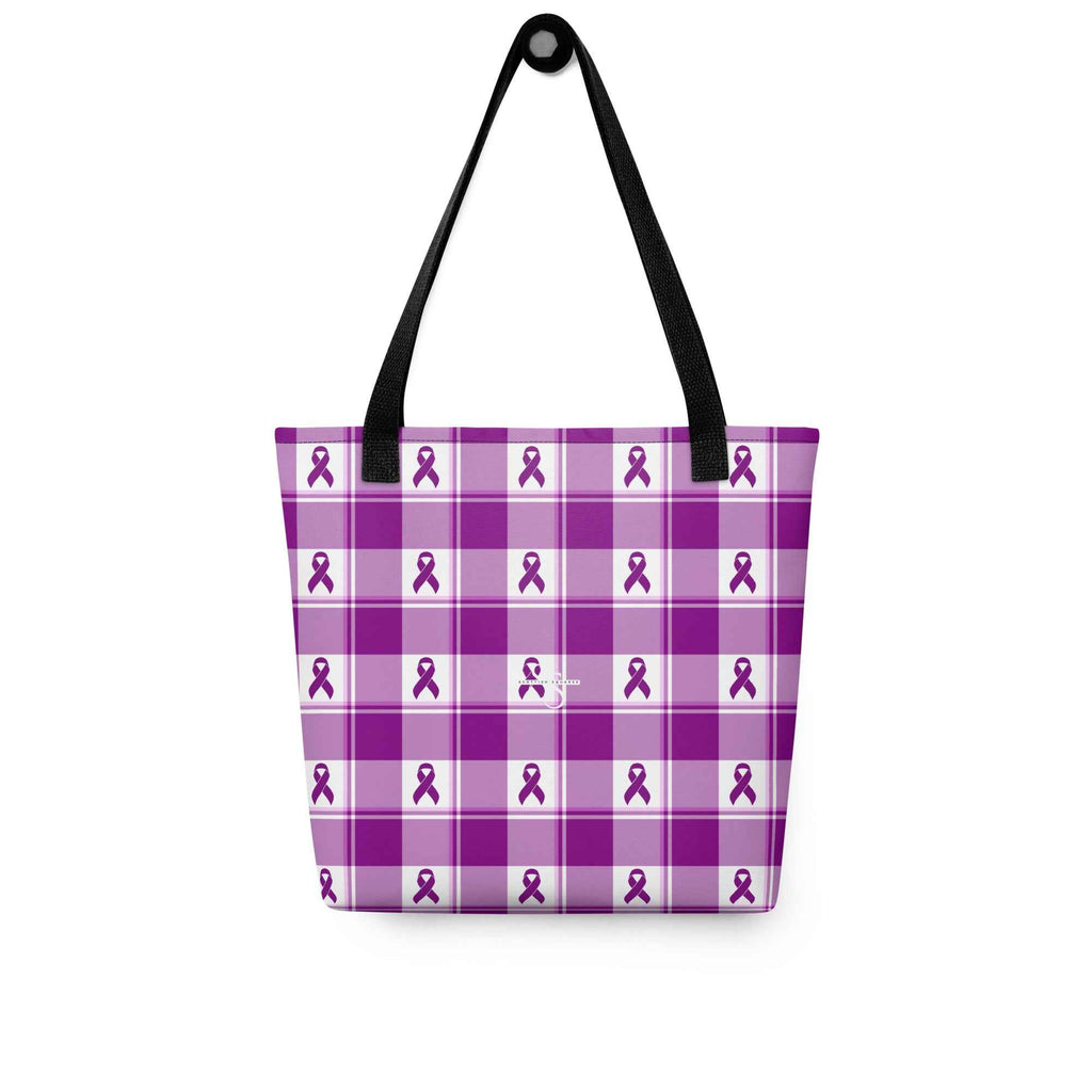 Tote Bag Pancreatic Cancer Awareness Plaid - Scottish Squares