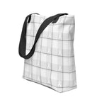 Tote Bag Lung Cancer Awareness Plaid, White Ribbon, Supportive Gift - Scottish Squares
