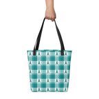 Tote Bag Cervical Cancer Awareness Plaid, Teal Ribbon, Supportive Gift - Scottish Squares