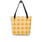 Tote Bag Kidney Cancer Awareness Plaid, Orange Ribbon, Supportive Gift - Scottish Squares