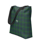 Tote Bag Green Blue Orange Plaid Tartan