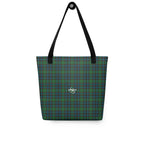 Tote Bag Green Blue Orange Plaid Tartan
