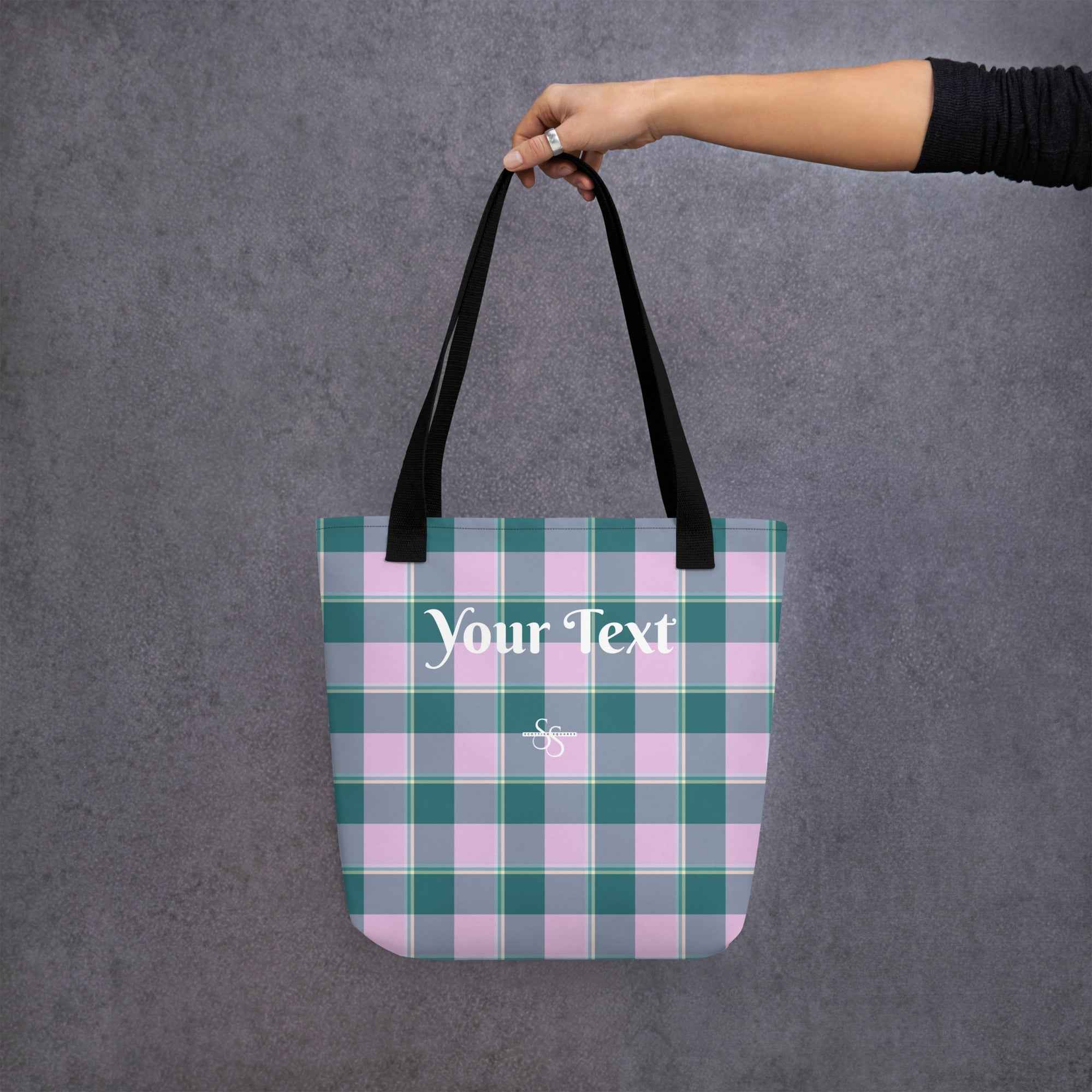 Personalized Ming and Melanie Plaid Tote Bag - Scottish Squares