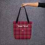 Personalized Old Brick and Cab Sav Tote Bag - Scottish Squares