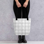Tote Bag Lung Cancer Awareness Plaid, White Ribbon, Supportive Gift Default Title - Scottish Squares