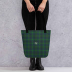 Tote Bag Green Blue Orange Plaid Tartan