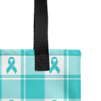Tote Bag Ovarian Cancer Awareness Plaid - Scottish Squares