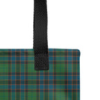 Tote Bag Green Blue Orange Plaid Tartan