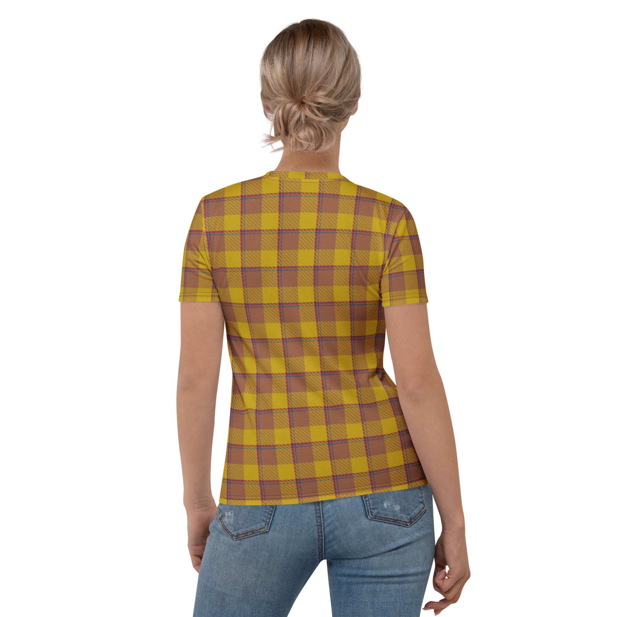 Women's T-Shirt Potters Clay and Pizza Plaid - Scottish Squares