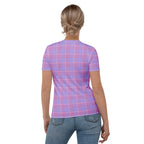 Women's T-Shirt Viola and Dull Lavender Plaid - Scottish Squares