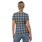 Women's T-Shirt Cello and Donkey Brown Plaid