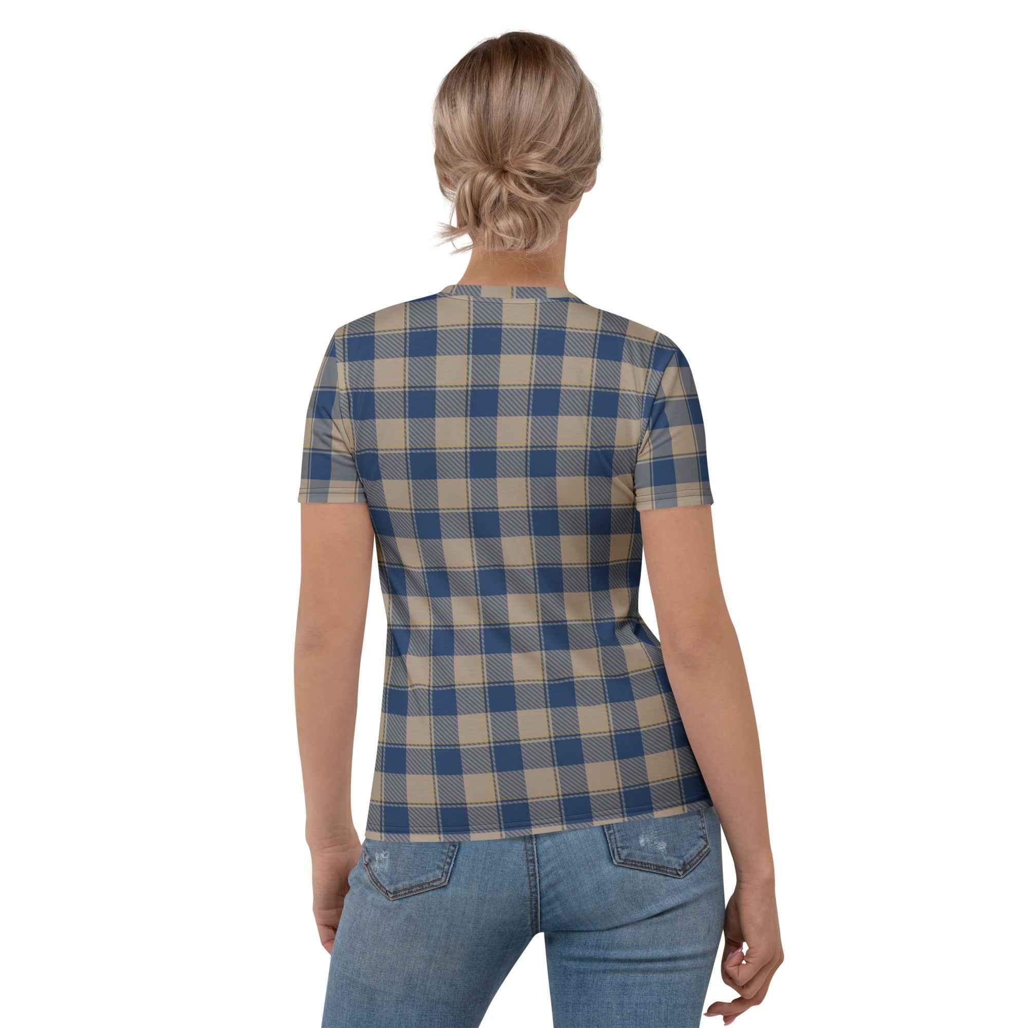 Women's T-Shirt Cello and Donkey Brown Plaid