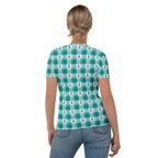 Women's T-Shirt Cervical Cancer Awareness Plaid, Teal Ribbon, Supportive Gift - Scottish Squares