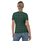 Women's T-shirt Green Blue Orange Plaid Tartan