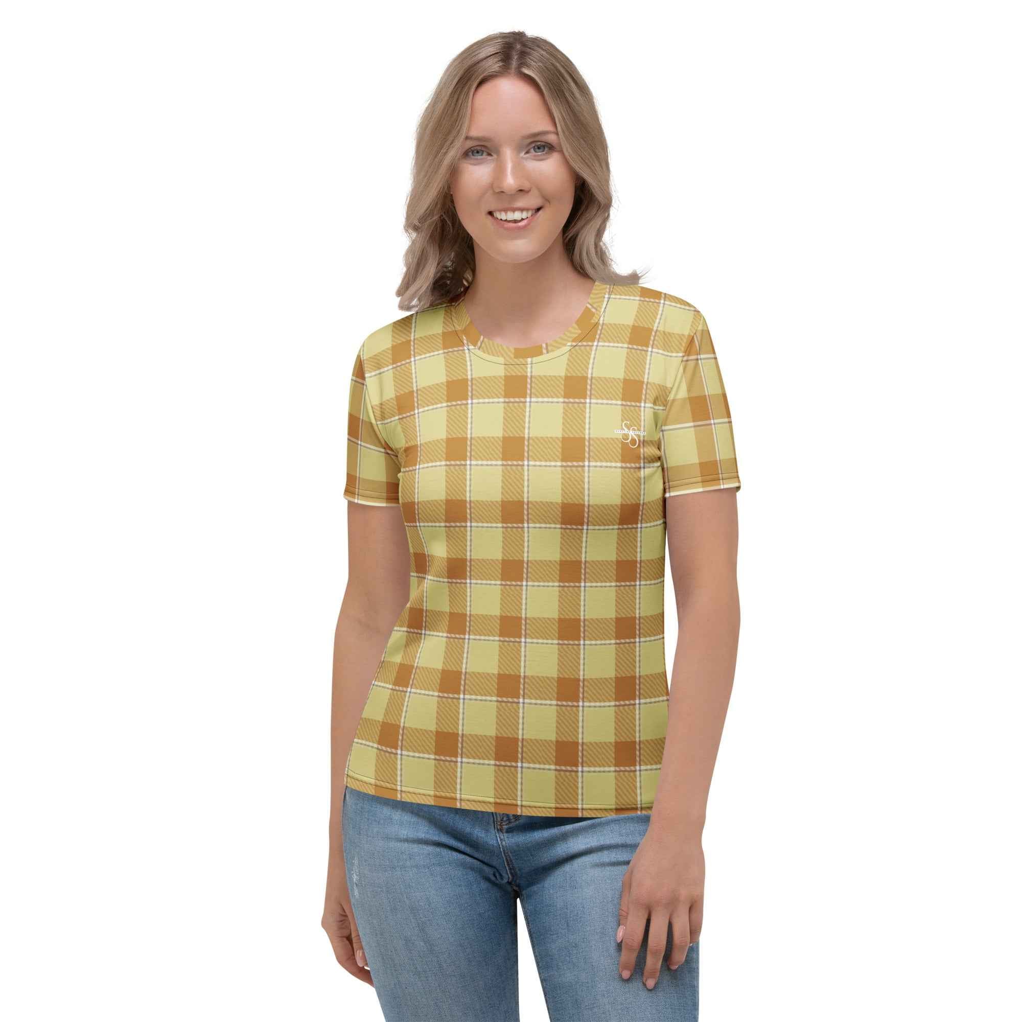 Women's T-Shirt Zombie and Copper Plaid - Scottish Squares