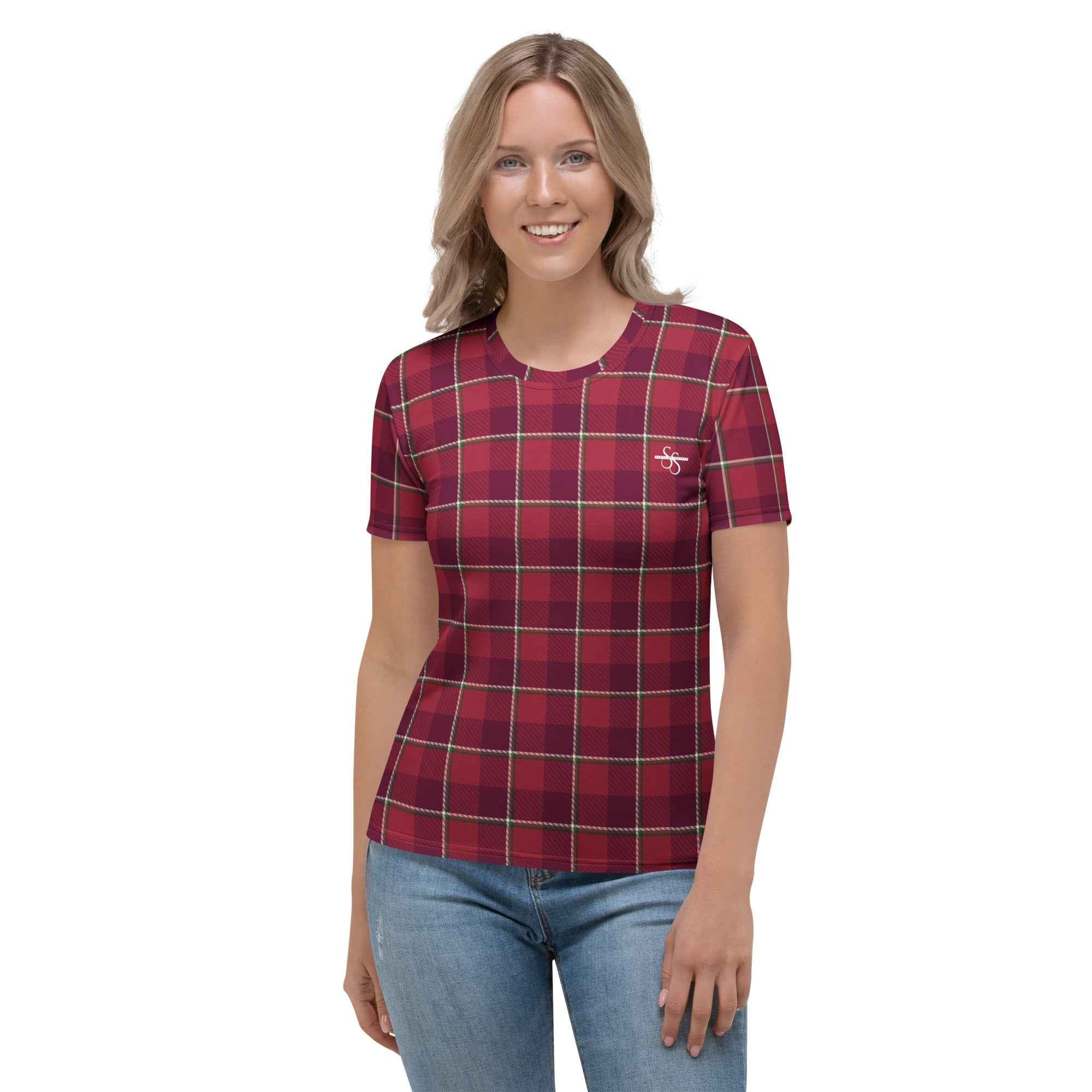 Women's T-Shirt Old Brick and Cab Sav Plaid