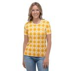 Women's T-Shirt Kidney Cancer Awareness Plaid, Orange Ribbon, Supportive Gift - Scottish Squares