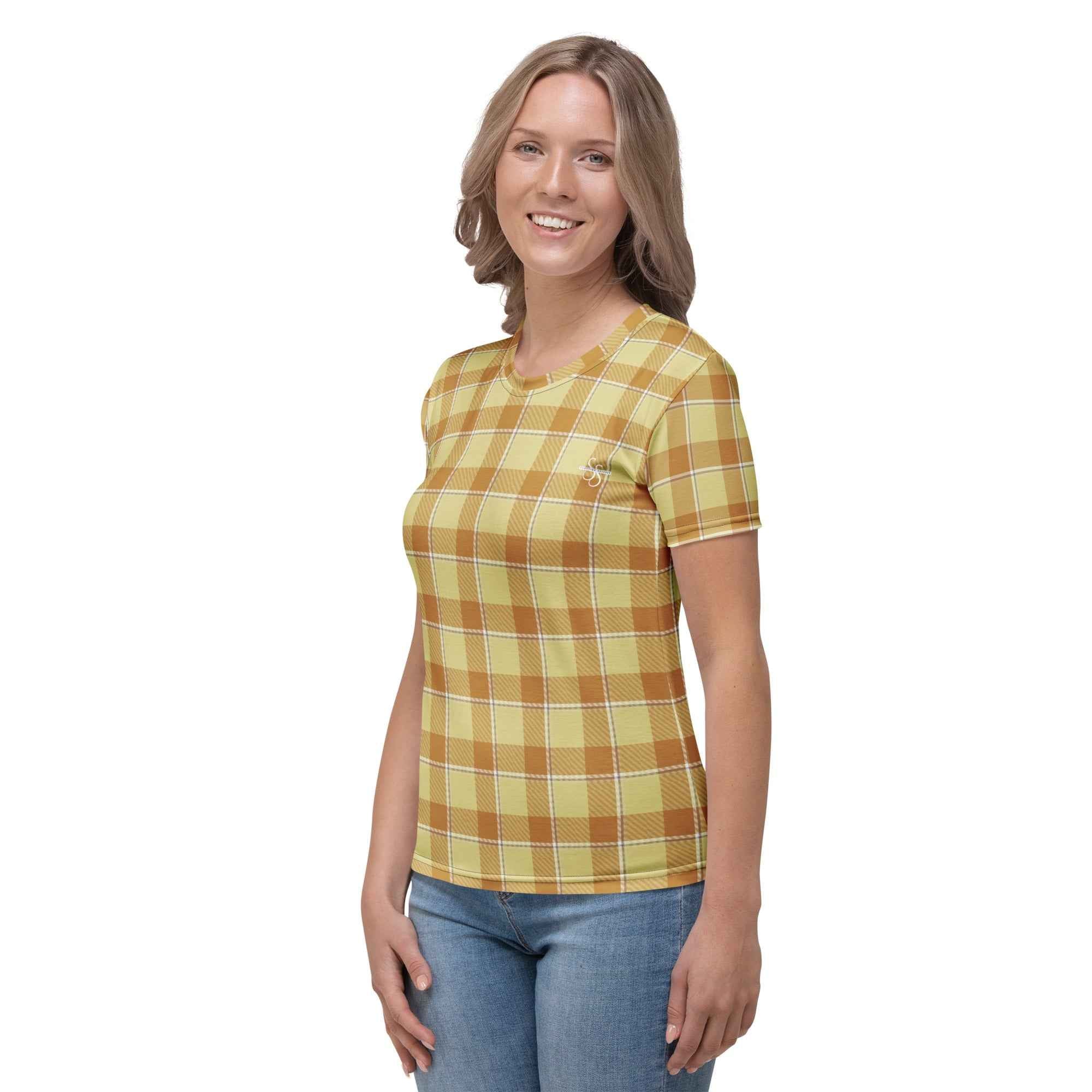 Women's T-Shirt Zombie and Copper Plaid - Scottish Squares