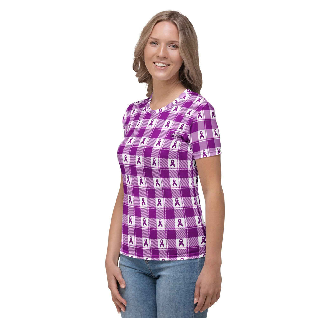 Women's T-Shirt Pancreatic Cancer Awareness Plaid - Scottish Squares