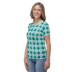 Women's T-Shirt Cervical Cancer Awareness Plaid, Teal Ribbon, Supportive Gift - Scottish Squares
