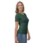 Women's T-shirt Green Blue Orange Plaid Tartan